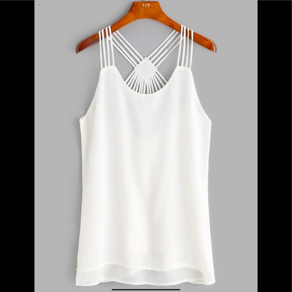SHEIN Tops - WHITE STRAPPY LAYERED TANK
